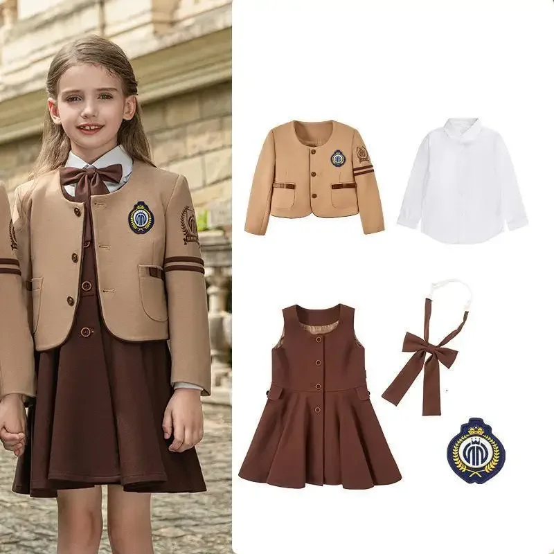 Primary School Uniform Spring And Autumn Clothing Set British Boys Girls Children's Kindergarten Class Chorus Performance Clothe