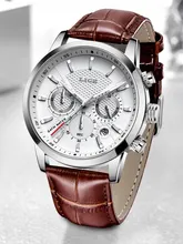 LIGE Watches Men 2024 Top Brand Luxury Casual Leather Quartz Men Watch Man Business Clock Male Sport Waterproof Date Chronograph