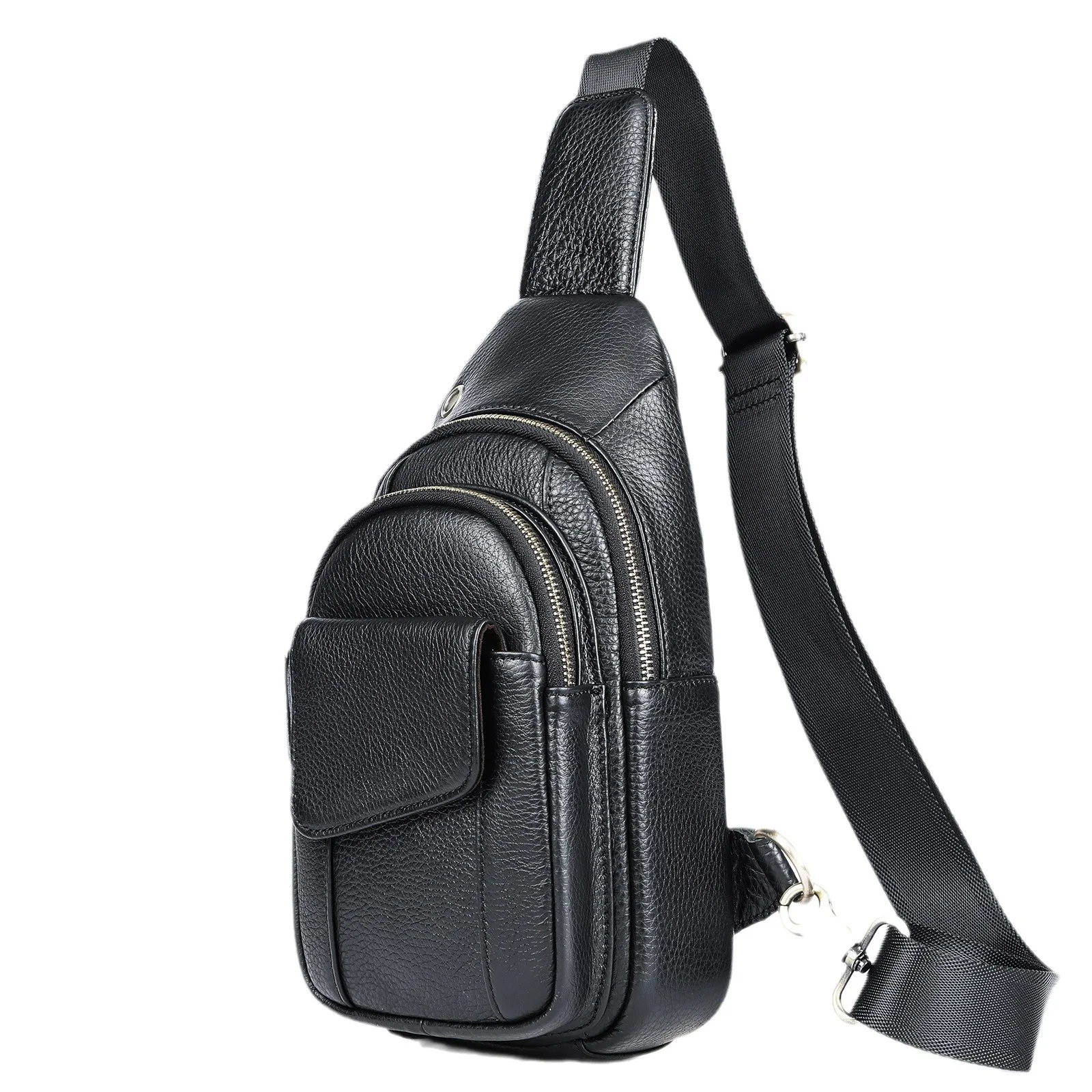 

Мужская качественная повседневная модная треугольная сумка через плечо из коровьей кожи, дизайнерская дорожная сумка на одно плечо, мужской рюкзак 8013