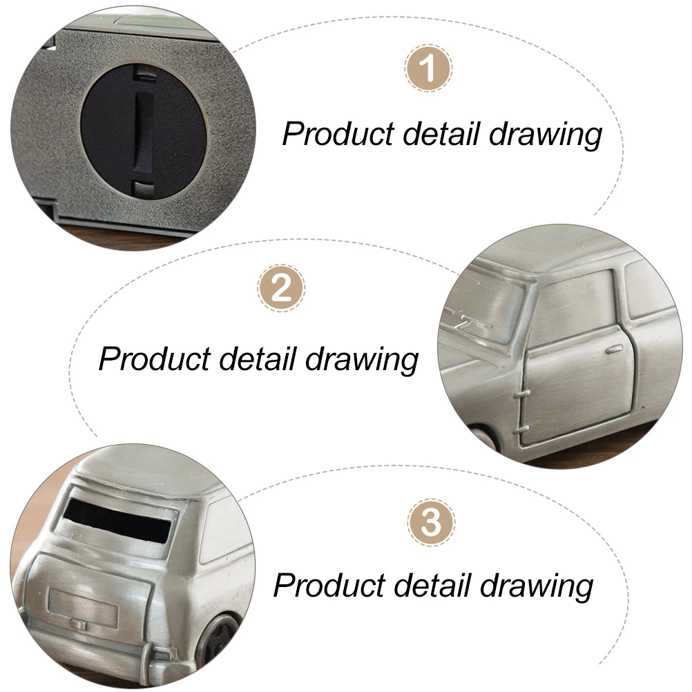 

Zinc Alloy Piggy Bank Large Capacity Waterproof Round Kids Saving Pot Desk Adornment Creative Bank Child Money Storage