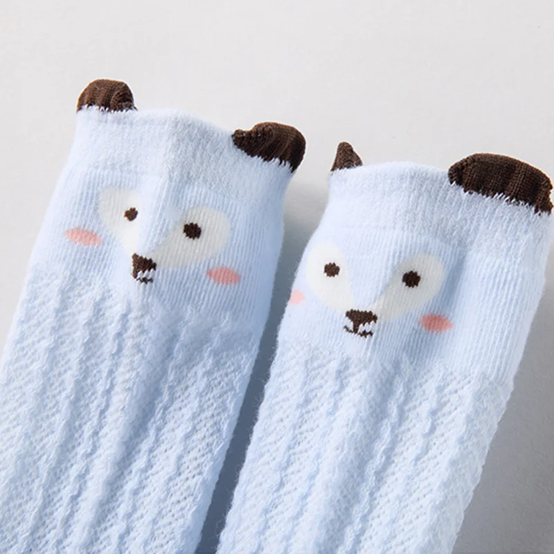Knee High Baby Socks Newborn Infant Toddler Boy Girl Spring Summer Mesh Style Animal Cotton Tube High Long Socks 0-3 Years
