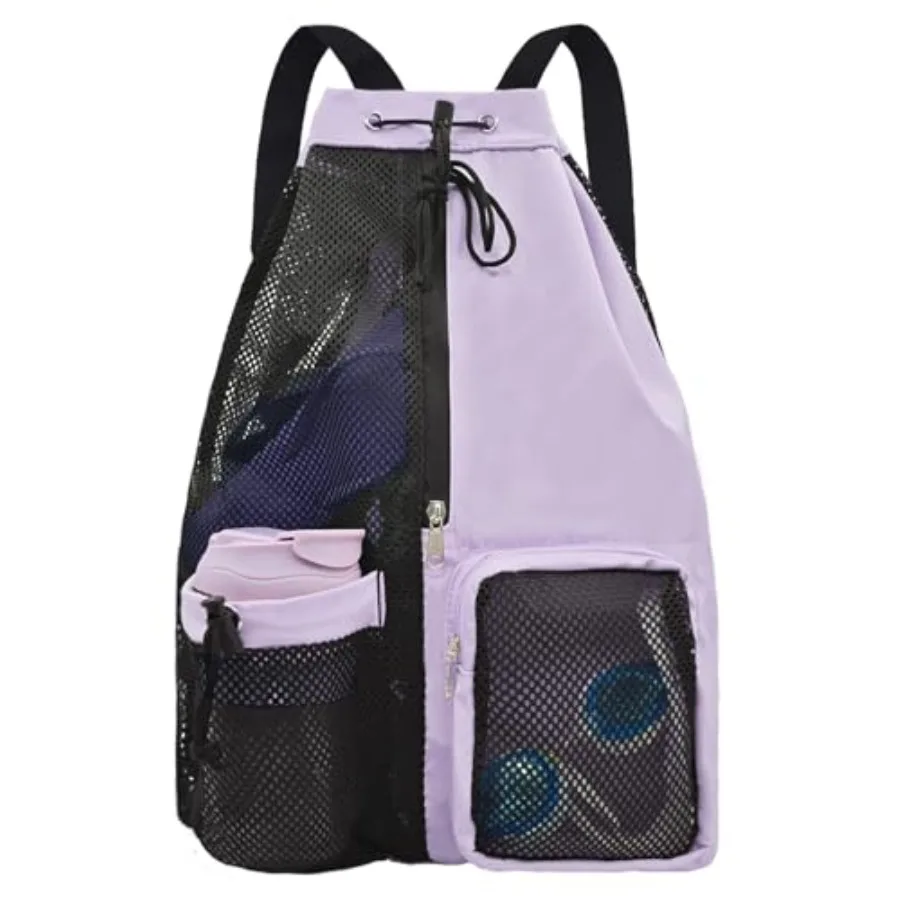 

Mesh Beach Backpack with Wet Pocket Drawstring Pool Bag Waterproof Swimming Bag Gym Backpack for Men and Women