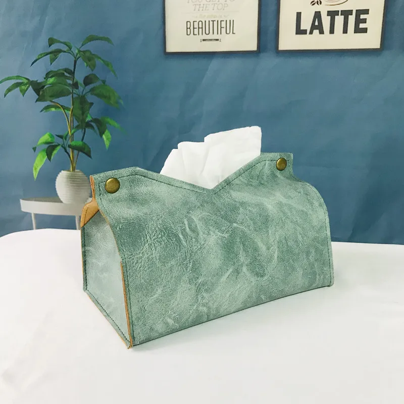 PU Leather Tissue storage Box Home Living Room Decoration Tissue Box,Bedroom Kitchen Desktop Napkin Holder,Car Tissue Box