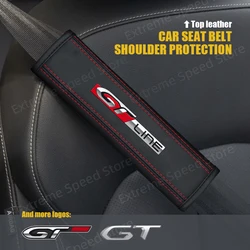 For GT Line Emblem Peugeot 3008 508 205 308 206 CC Leather Car Seat Belt Cushion Safety Belt Shoulder Protector Pad Accessories