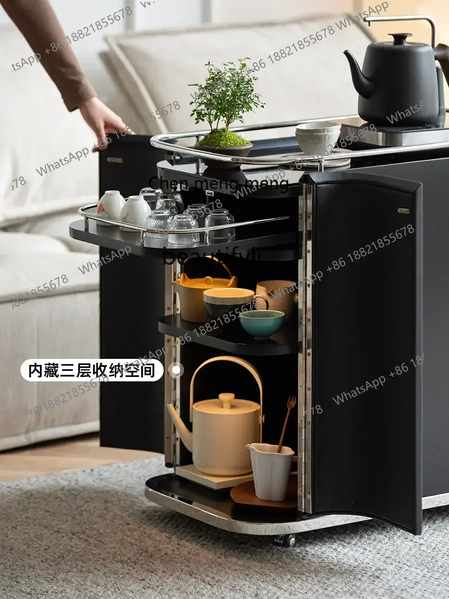 ss7486 Mobile Tea Table Household Tea Cart Antique Style Automatic Water Glass Tea Table Sofa Side Table
