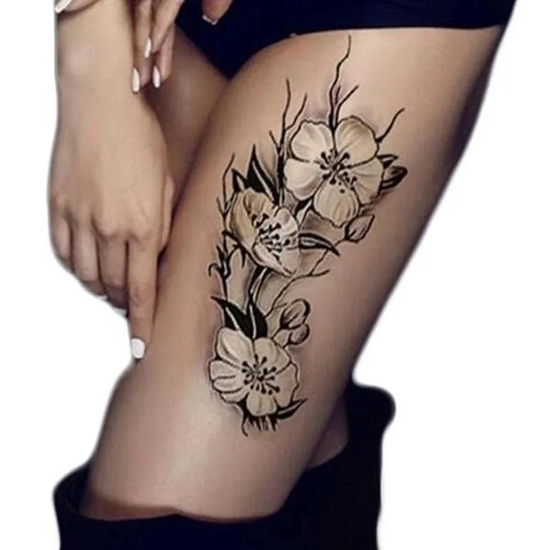 

5Sheets/Set of Waterproof Temporary Fake Tattoo Stickers for Ladies Color Sketch Tattoo Stickers Plum Blossom DIY Decals