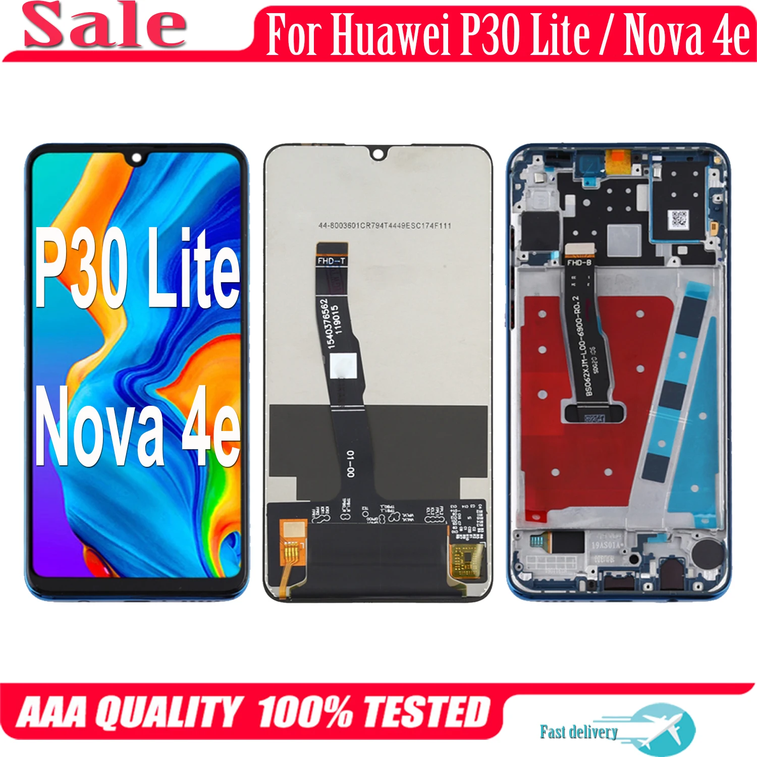 

For Huawei P30 Lite P30Lite MAR-L22B MAR-LX1M MAR-L01A LCD Display Touch Screen Digitizer Assembly For Huawei Nova 4e Nova4e LCD