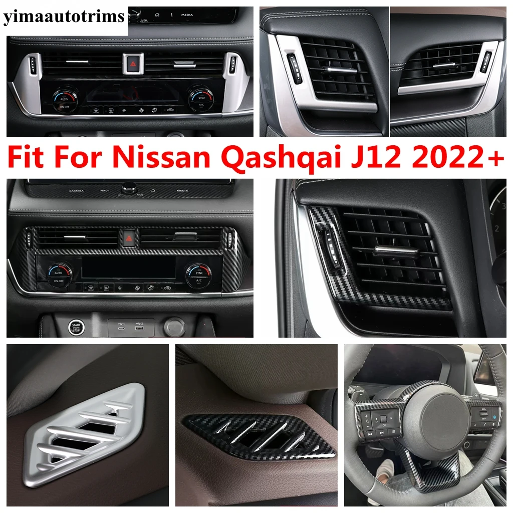 

Center Middle Side AC Air Conditioning Vent Outlet Frame Decoration Cover Trim Accessories For Nissan Qashqai J12 2022 2023 2024