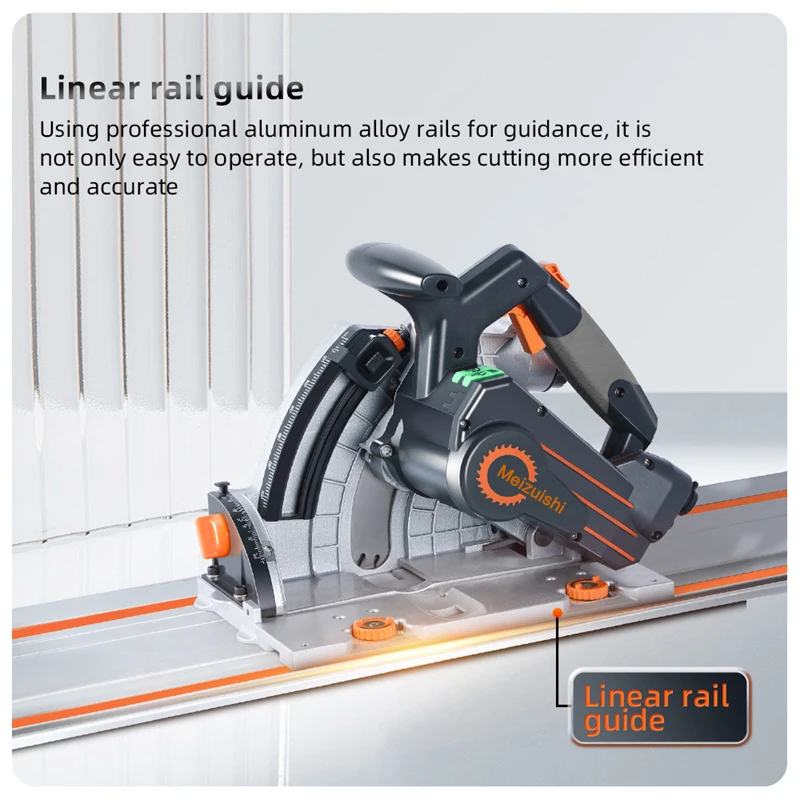 Brushless Track Saw 2000w 168mm Plunge Cut Circular Track Saw with Guide Rail