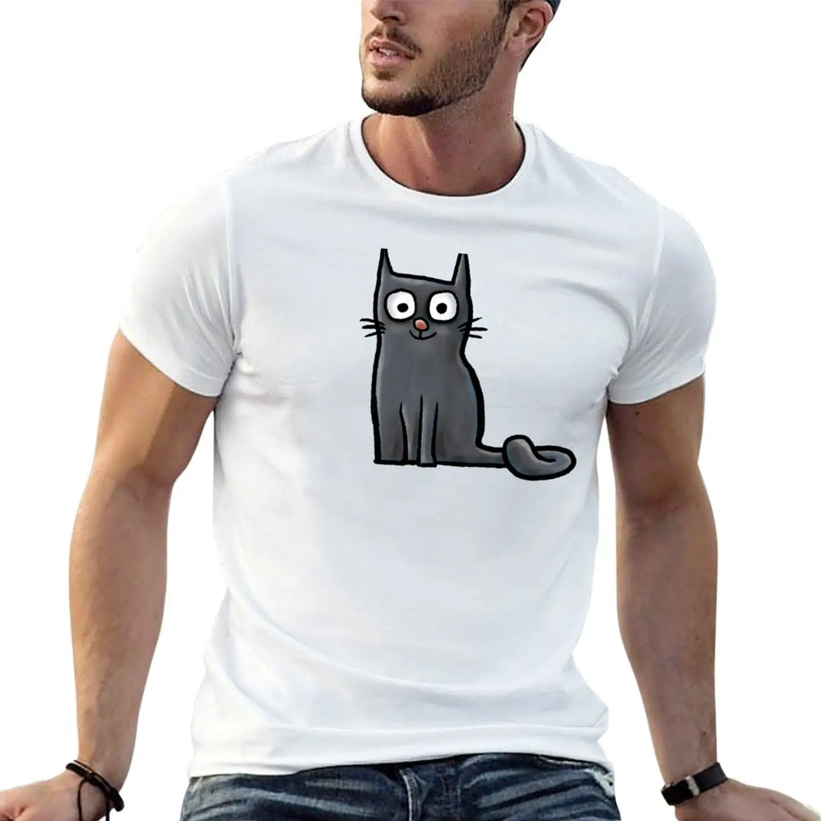 Cat pose T-Shirt sports fans summer tops t shirts men