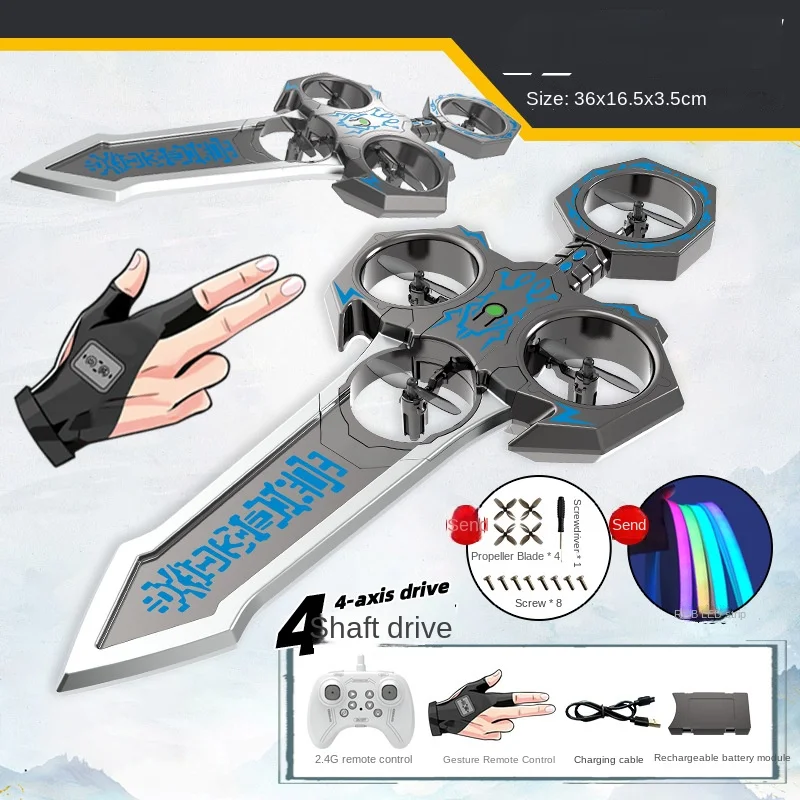 36cm Remote Flying Sword Drone,Rc Glider For Adults,3-Speed Stunt Hand Remote Controlled,Drop-Resistant Material,360° Stunt Flip