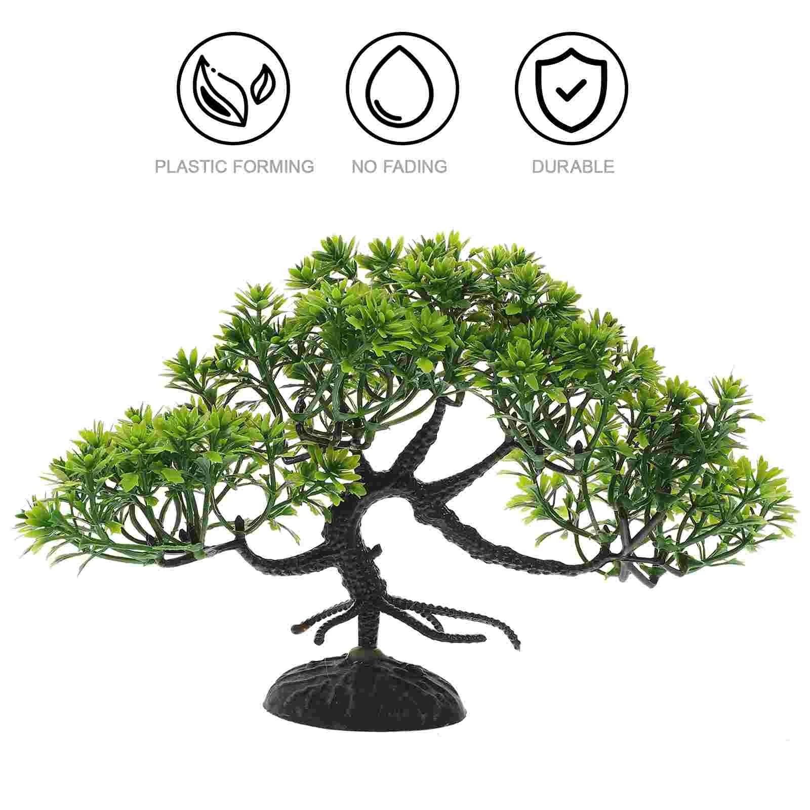 2 Pcs Aquarium Landscaping Vibrant Artificial Plants Decors Fish Tank Bonsai Ornament Pine Tree Plastic