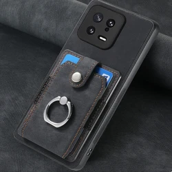 For Xiaomi Mi 13T Pro Leather Wallet Id Card Slot Ring Holder Case For Xiaomi 13 12T 12S 12 11T 11i 11 10 Stand Shockproof Cover
