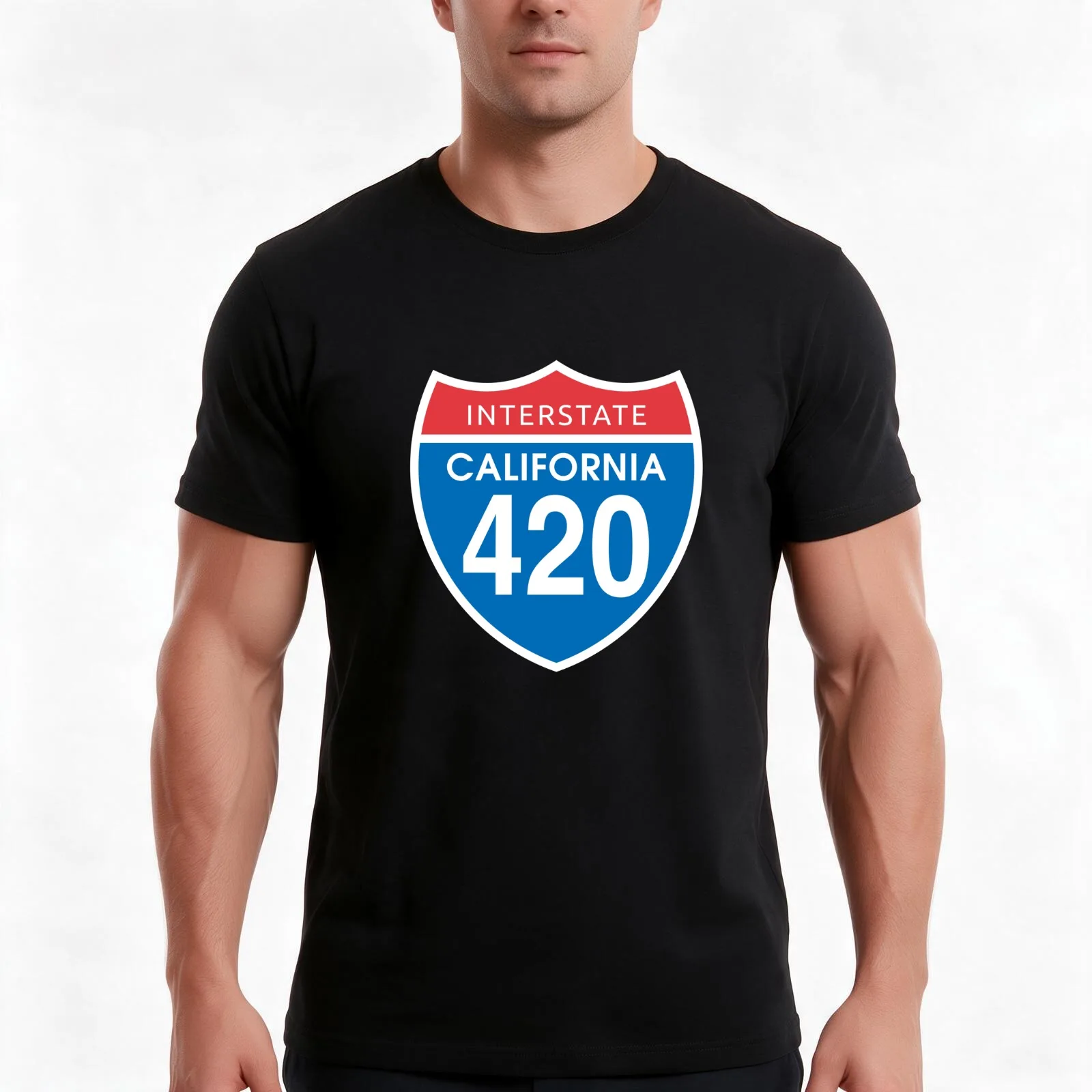 California 420 Day US Interstate Highway Sign T-Shirt Summer Casual Cotton Tee Oversized Streetwear Tops Unisex Men Women
