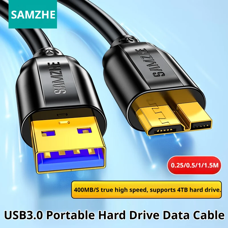 SAMZHE Hard Drive External Cable USB Micro B Cable HDD Cable Micro Data Cable SSD Sata Cable for Hard Disk Micro B USB3.0 Cable