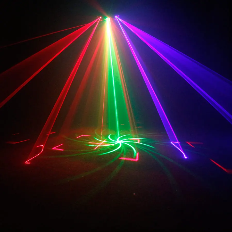 Disco 6 Lens RGB Laser Beam Scanner Patterns Projector Dmx512 Disco Dj Light Party Wedding Bar Christmas Holiday Stage Lamp X8D4