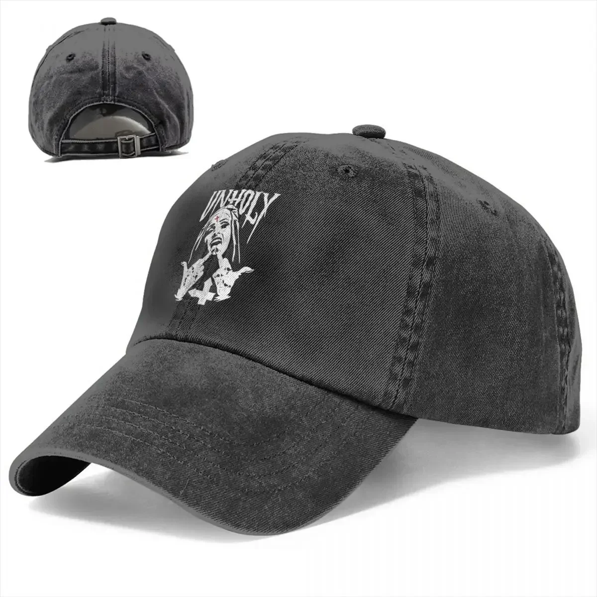 New Unholy Satanic Nun Tattoos Men Women Baseball Cap Distressed Washed Caps Hat Casual Outdoor Workouts Gift Sun Cap