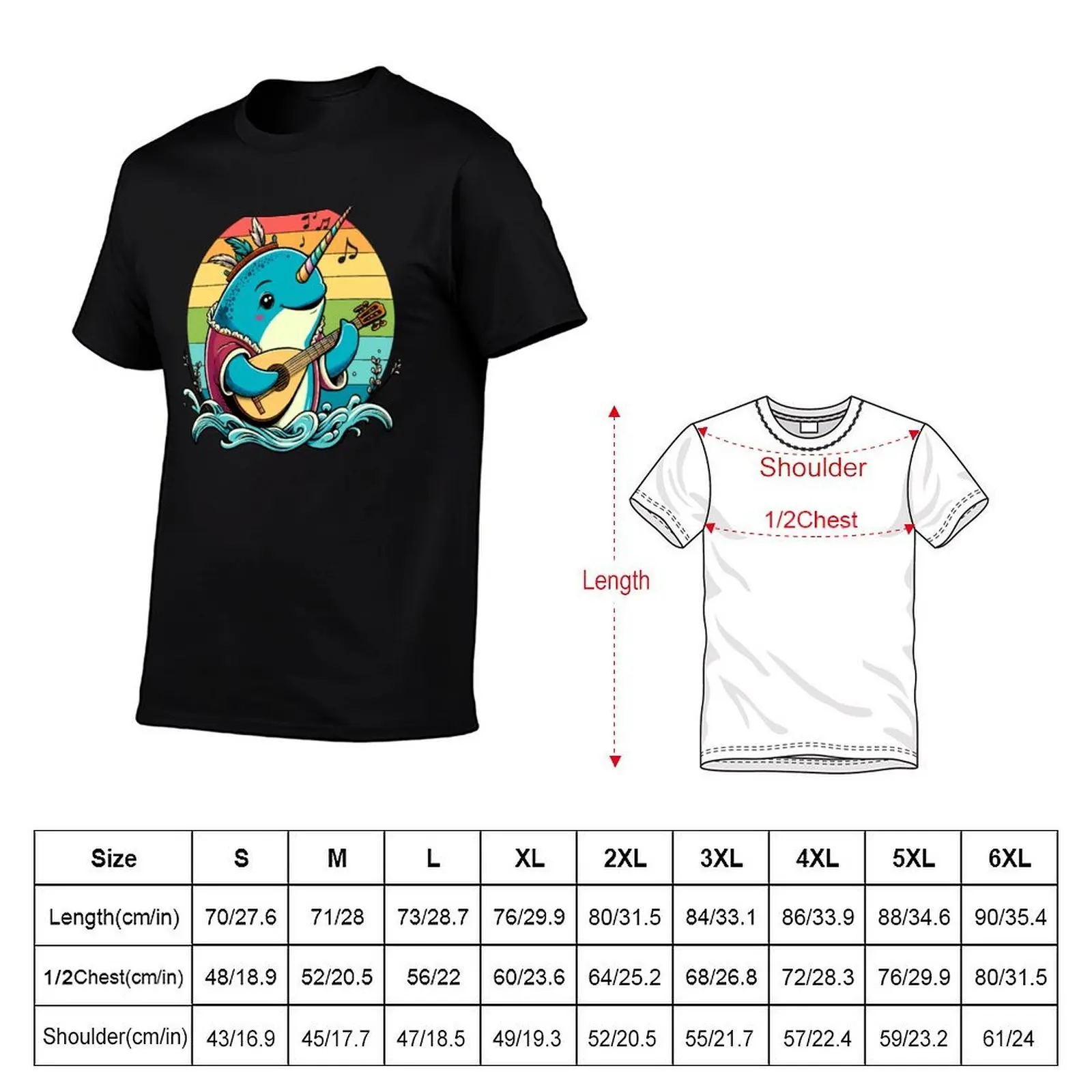Bard Narwhal Siren of the Sea T-Shirt funny shirt cotton Personalized t-shirt t shirts for men