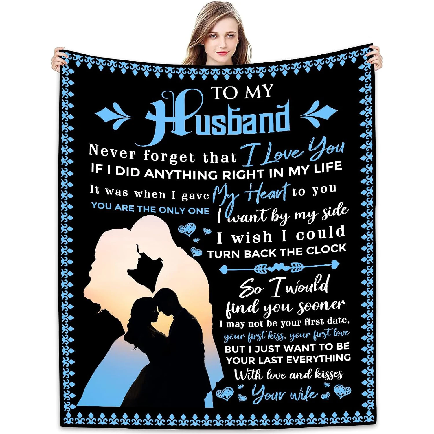 Husband Gift Creative Blanket, I Love Your Gift, Gift for My Man, Wedding Anniversary Romantic Gift,Throwing Blanket for Husband