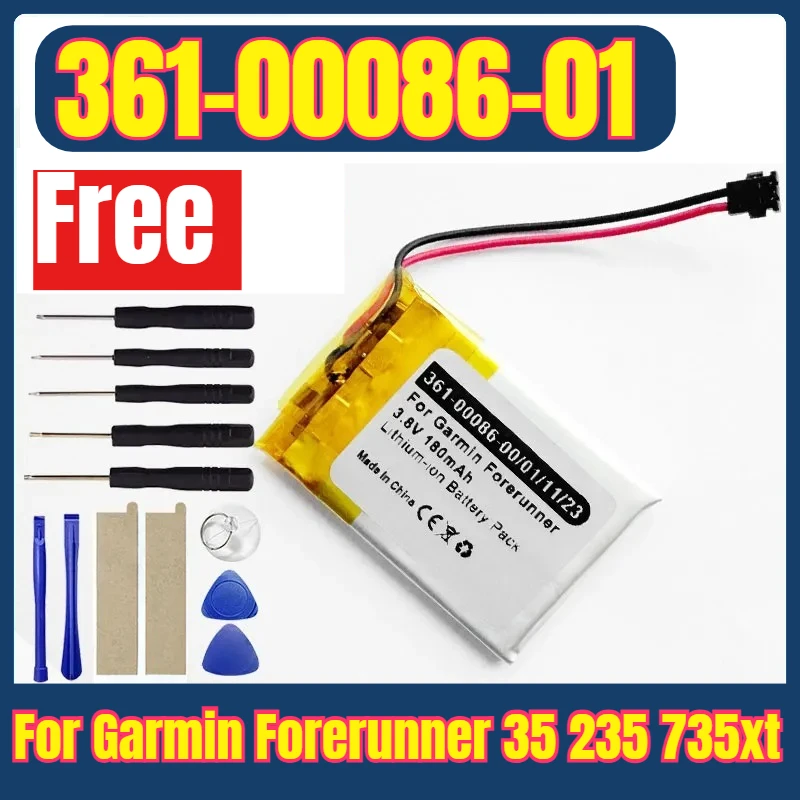 

361-00086-01(180mAh) Smart Watches Batteries for Garmin Forerunner 35 235 735xt + Tools