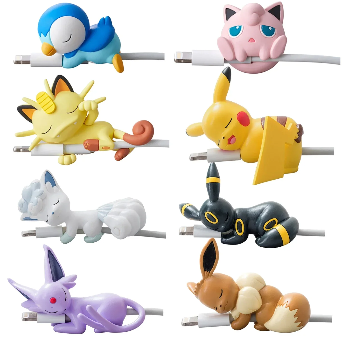 

Creative Pokemon Figure Data Cable Protective Cover Earphone Kawaii Anime Cute Pikachu Cartoon USB Cable Bites Toys Kids Gift