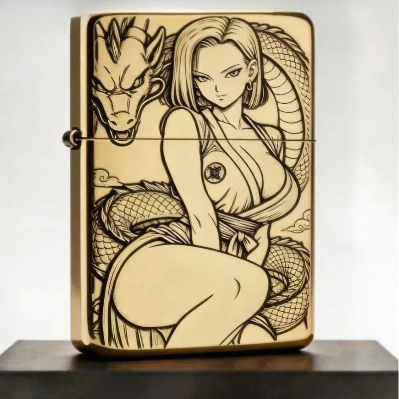 Zorro 902 Kerosine Lighter Brass Armor Embossed Beauty Creative Personality High-end Gift for Men Smoking Accessories