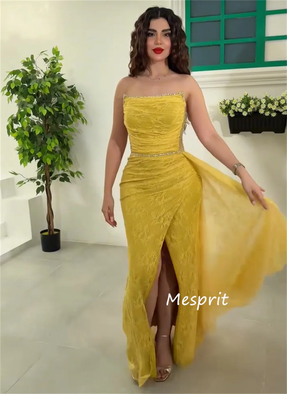 カスタムメイドのマッチングレースとスパンコールをあしらったマーメイドスタイルのストラップレスロングプロムドレス、ラグジュアリー2025、高品質、パストラルスパークル