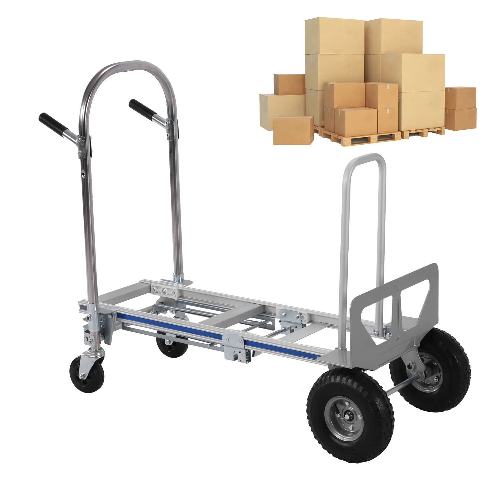 2 in 1 Industrial Convertible Stair Climbing Car 1000 LBS Capacity Heavy Duty with Wheels for Transport & Moving