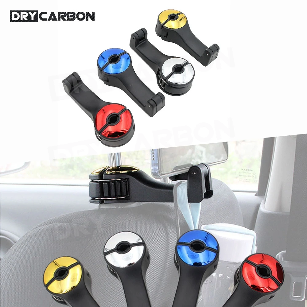 Car Mounted Hook Black Phone Holder Hook Multifunctional Car Lock Type Phone Holder Creative Rear Headrest Hook