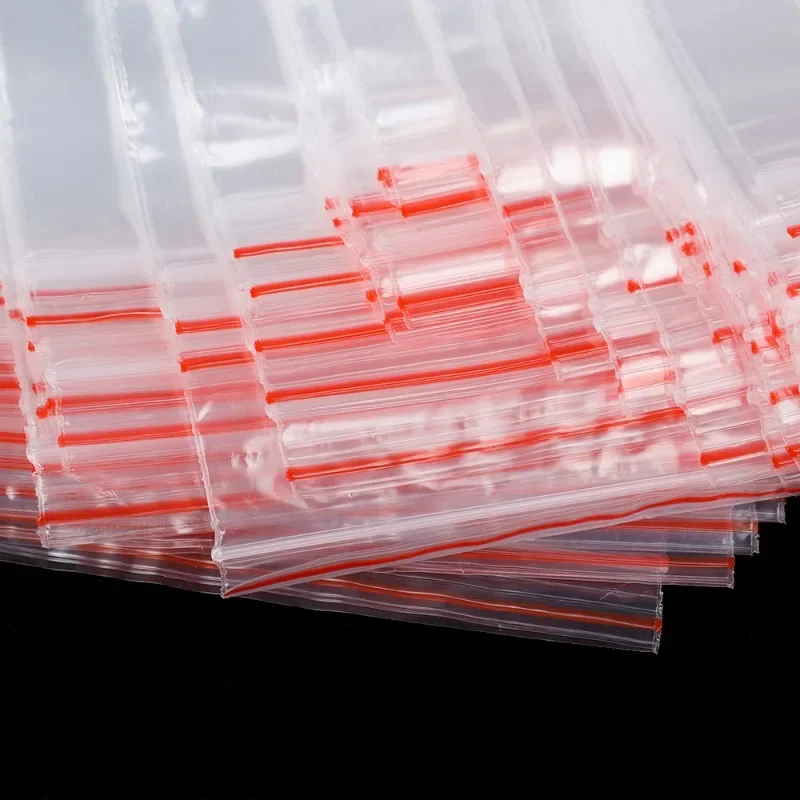 100pcs/pack Sealing Plastic Bags Reclosable Transparent Bag Vacuum Storage Bag Sealing Food Clear Storage Bag Thickness 0.05mm