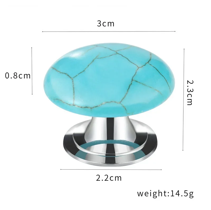 yesNatural Turquoise Cabinet Drawer Door Handle Knob - Unique Naturalism Furniture Wardrobe Door Handles for Home Decor