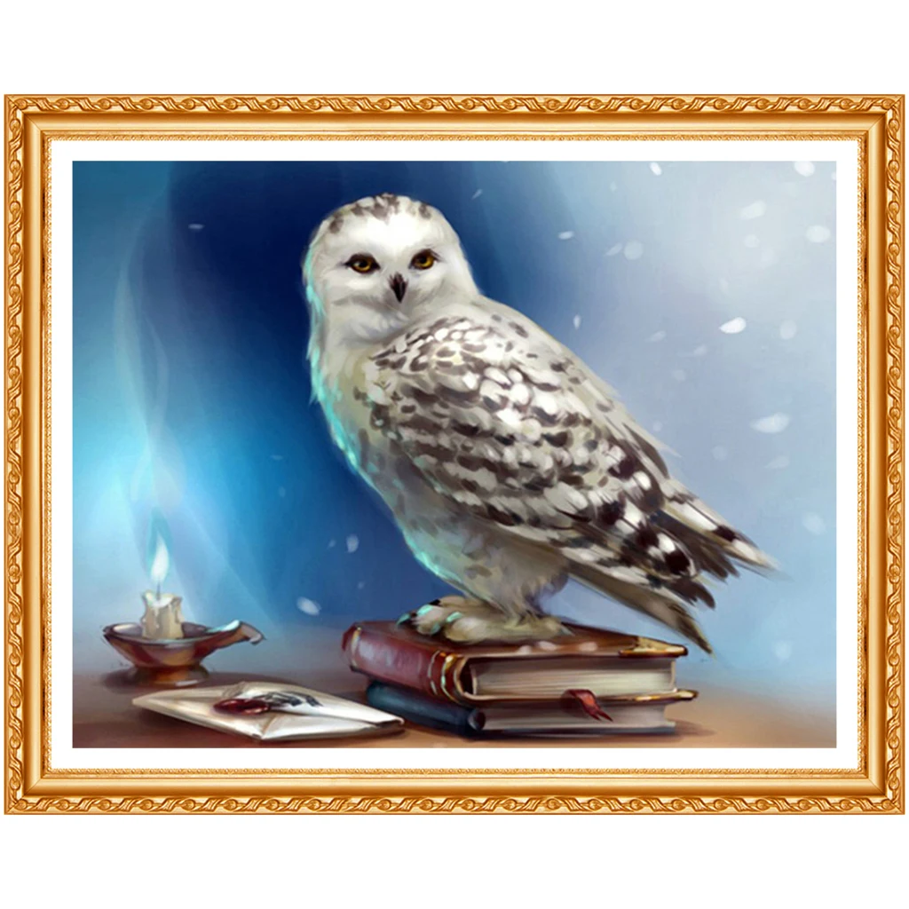 5S DIY Owl Diamond Embroidery Wall Art Square Animal Cross Stitch Diamond Painting Bedroom Decor Needlework Gift Festive Art