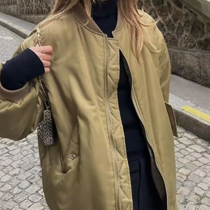 Women's Cotton Jacket, Cold-proof and Warm, Casual Loose Cotton Coat, Women's Pilot Jacket