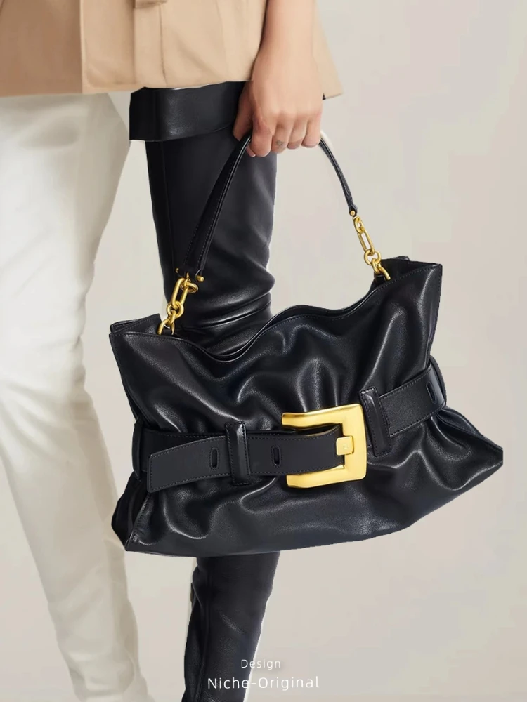 

Designer Brand New Soft Leather Cloud Bag Pleated Belt Buckle Tote Underarm Crossbody Bags for Women Сумка Женская Hot Selling