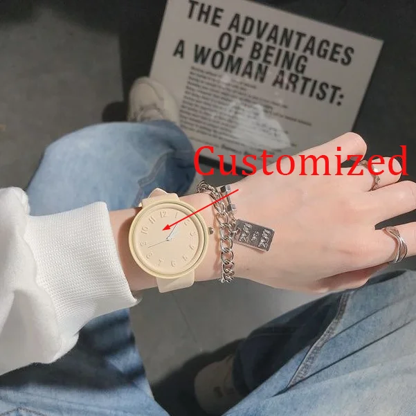 New 2025 Women's Watch Student High Beauty Candy Color Small Fresh Simple and Niche Design Customized