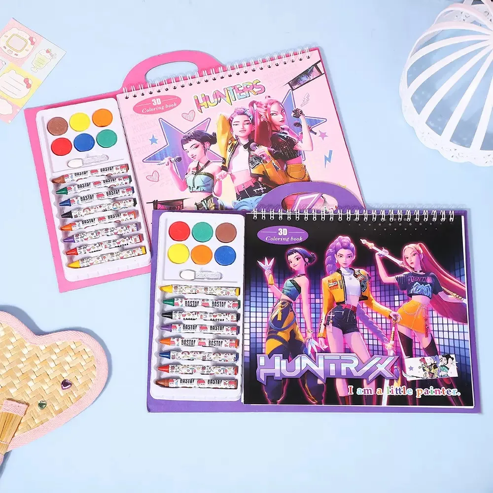 Kpop شيطان الصيادين كتاب التلوين رومي ميرا زوي كتاب الرسم الإبداعي تتبع رسم نسخ صورة للفتيات الأطفال الهدايا
