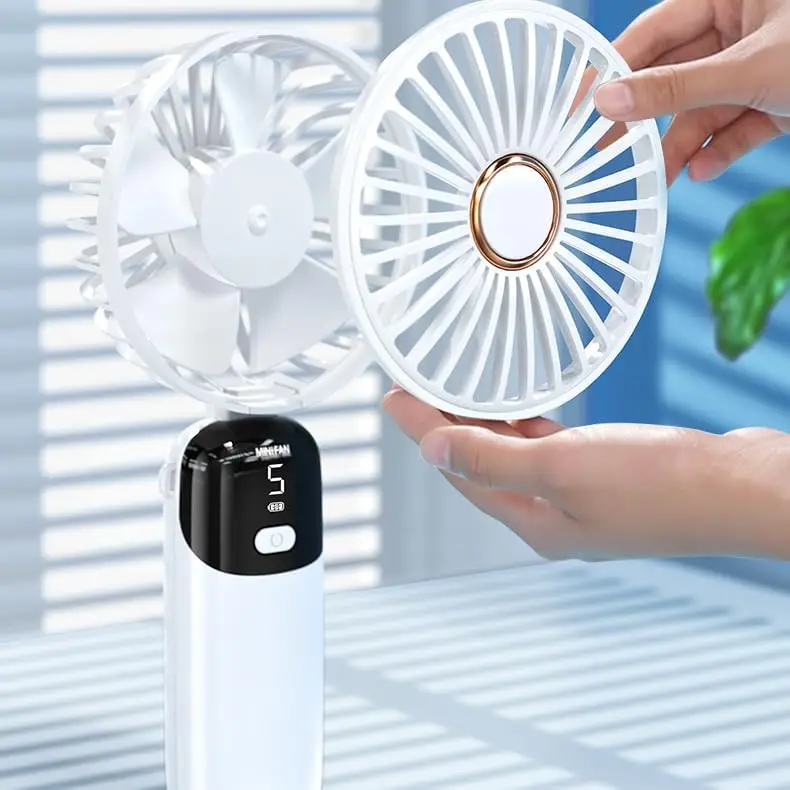 Ручной мини-вентилятор 2 в 1, аккумулятор USB, 20000 мАч, персональные вентиляторы, охлаждающий USB-перезаряжаемый карман, 5 скоростей, складной для использования в помещении