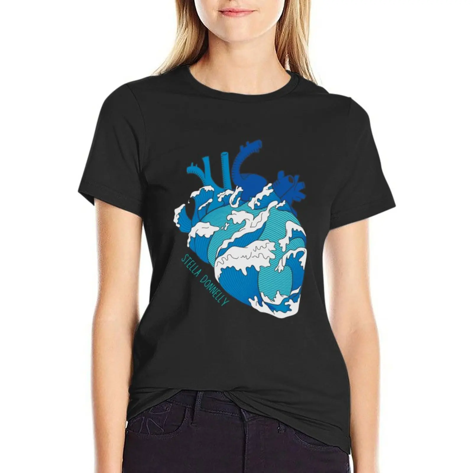 Stella Donnelly- Ocean Heart Logo T-Shirt vintage clothes Blouse Women clothing