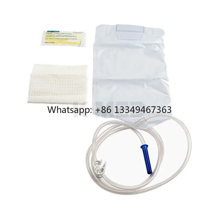 

Медицинский клизменный мешок из ПВХ/резины с сертификатом CE, одноразовый набор для клизмы для взрослых, больничные принадлежности