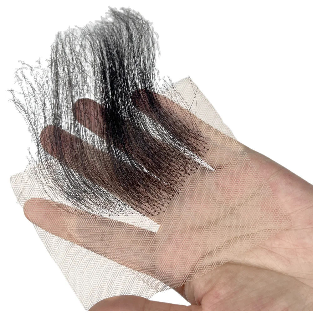 حواف الشعر العلوي الدانتيل السويسري 100% شعر بشري حقيقي قابلة لإعادة الاستخدام تنفس غير مرئية شعري الطفل خطوط الشعر الطبيعي الأسود 2 قطعة