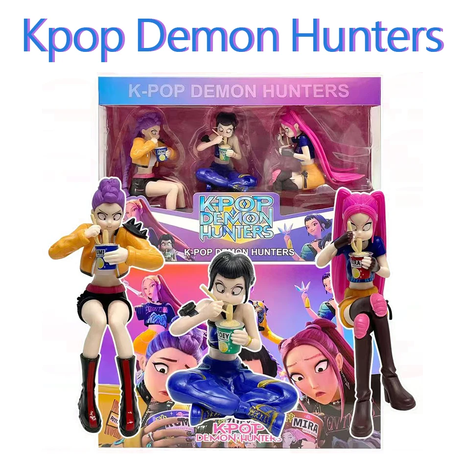 Kpop démon chasseurs Anime Figure jouets mignon PVC nouilles scène figurine modèle jouets enfants anniversaire décoration jouets