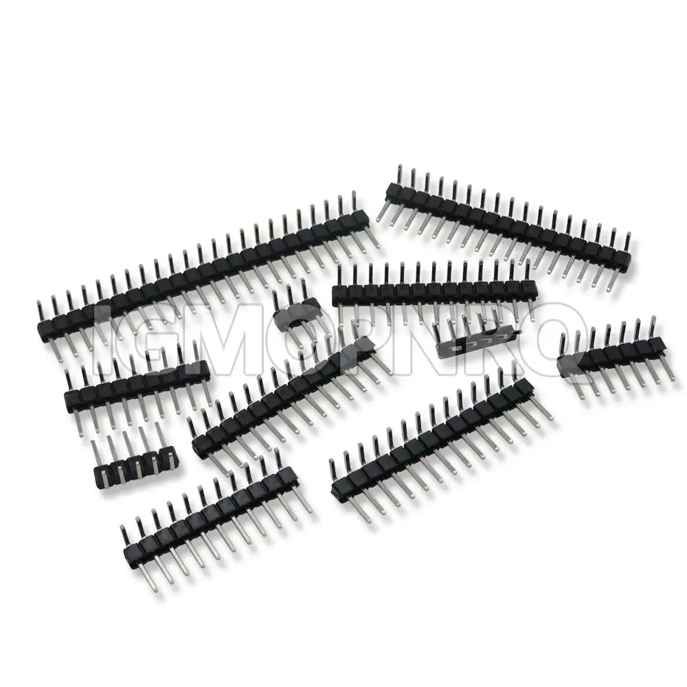 10PCS 1x2/3/4/5/6/7/8/10/15/40 PIN bent feet Single Row Right Angle 2.54MM spacing Connector Socket Male Header/4p/6p/8p/20p/40p