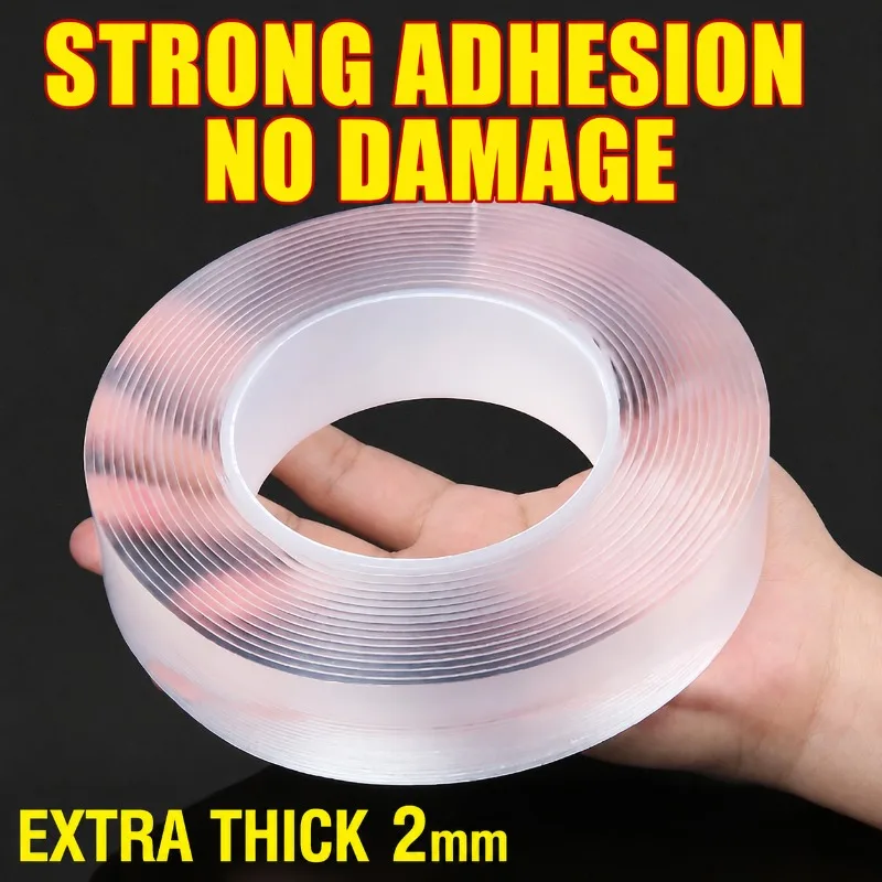 Waterproof Nano Double Sided Adhesive Tape Heavy Tack Wall Mount Vehicle Bracket Fastening Washable Residue-free Acrylic Bond