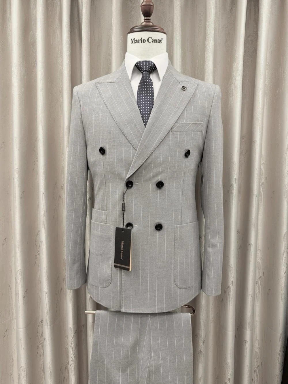 2026 novo conjunto de terno listrado 2 peças para homens conjuntos de noivo de casamento S-3XL bonito elegante masculino duplo breasted ternos festa de formatura wear