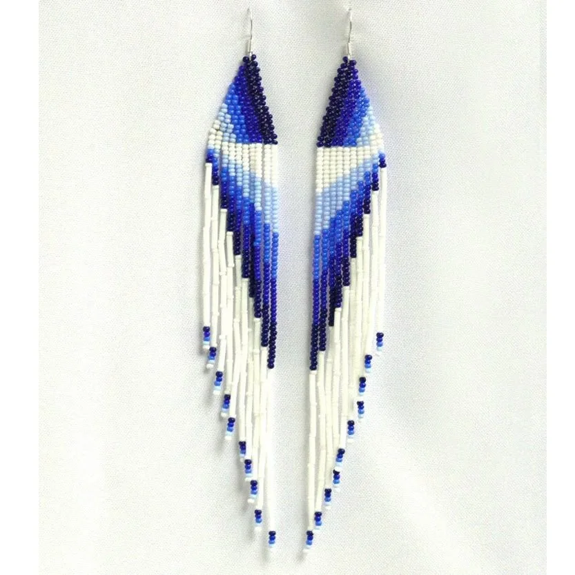 

ZGMXR Rice bead earrings Geometry Hand-woven Heart Simple Alloy Tassel Symmetry Fashion Bohemia Gradient color Beaded earrings