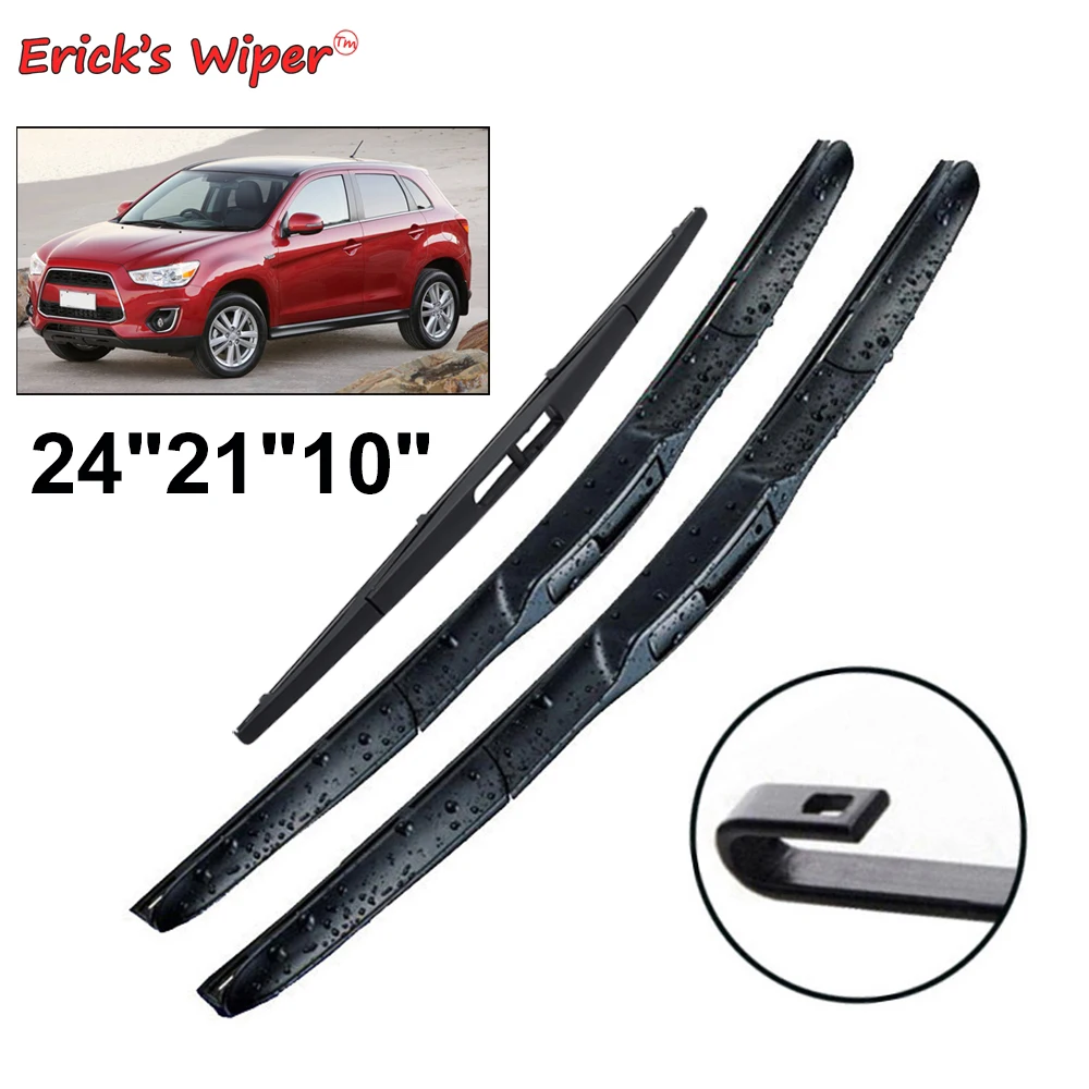 Juego de limpiaparabrisas delantero y trasero de Erick para Mitsubishi ASX Outlander Sport RVR 2010 - 2022 parabrisas 24 "+ 21" + 10"
