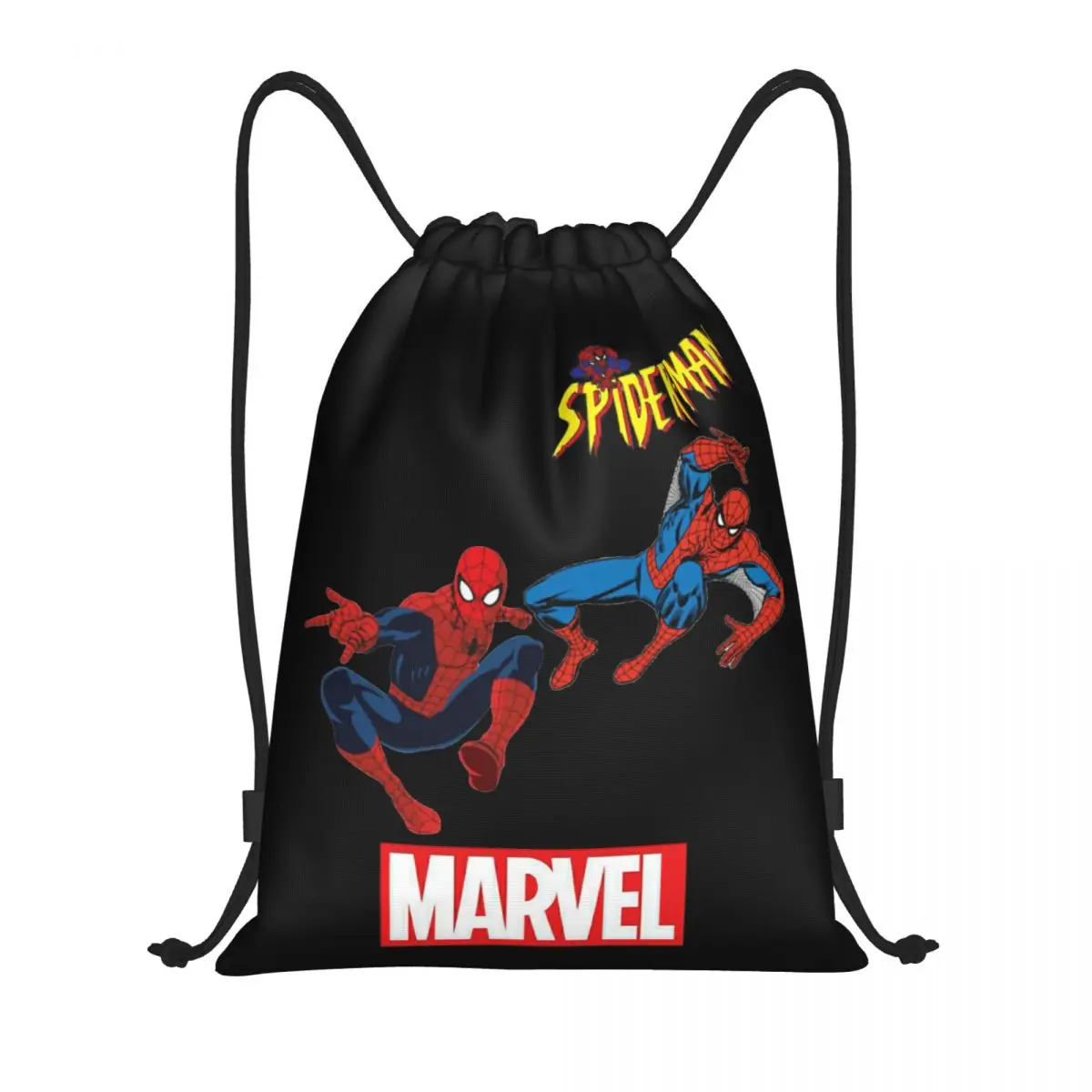 

Сумка на шнурке Marvel, рюкзак-мешок на шнурке с изображением Человека-паука, регулируемый рюкзак-мешок на шнурке, сумка для хранения вещей в стиле Мстителей