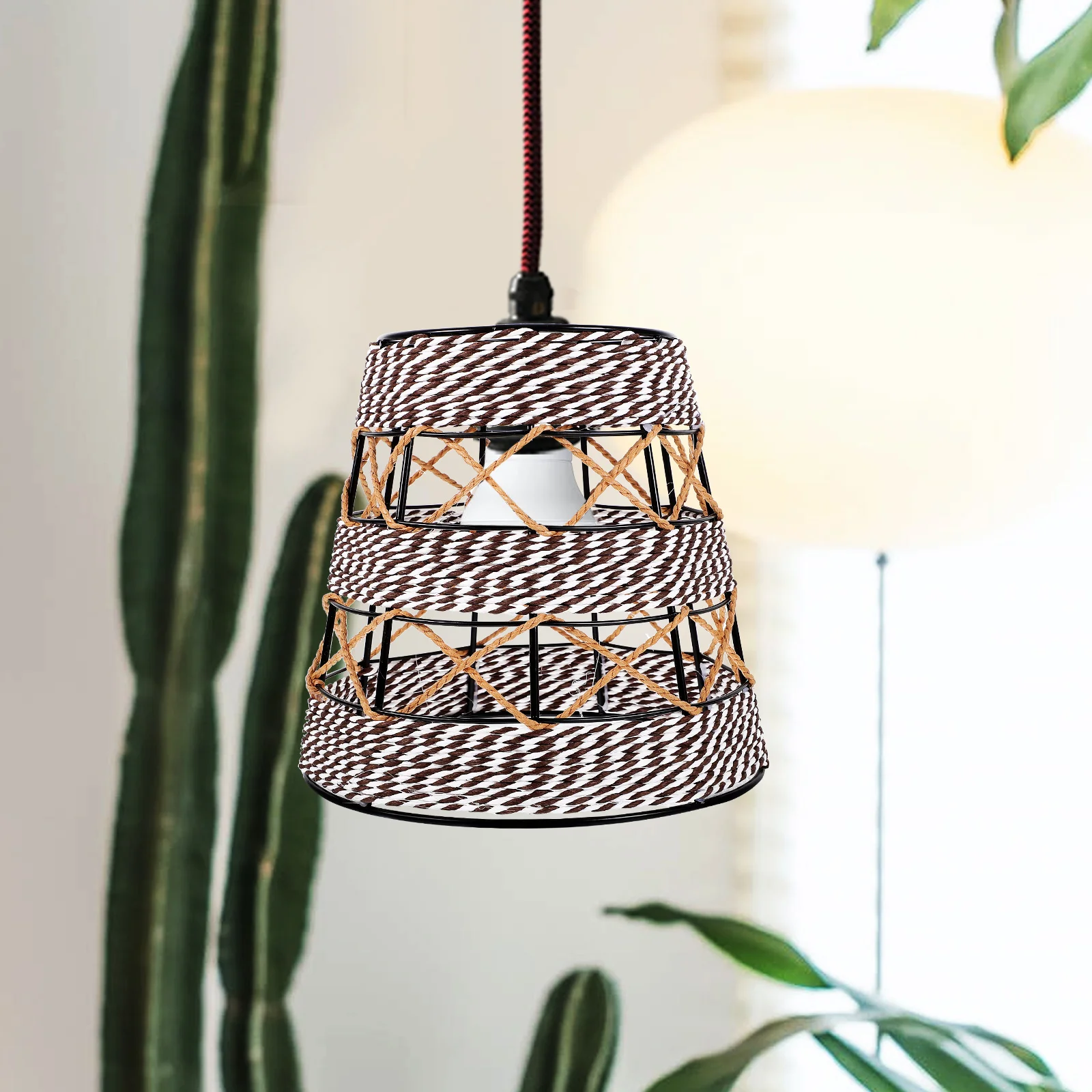 

Decorative Paper Lampshade Nordic Woven Light Cover Strong Home Decor Gift for Housewarming Festival Light Shade