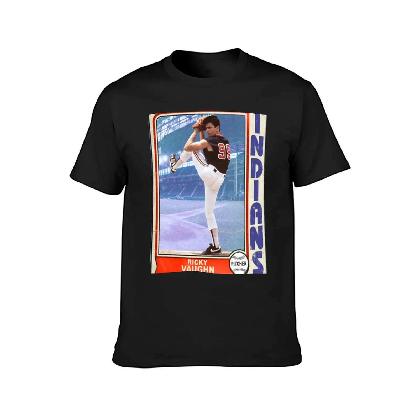 Ricky 'Wild Thing' Vaughn Retro Trading Card T-Shirt heavyweights aesthetic clothes boys whites anime plain white t shirts men