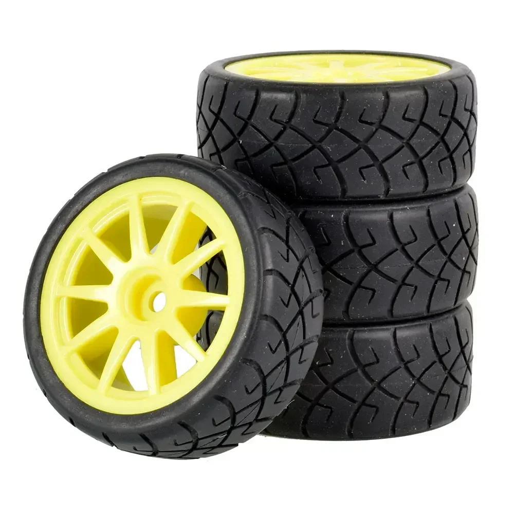 4 pezzi di pneumatici e ruote in gomma per auto RC, mozzo esagonale da 12 mm per WLtoys 144001   e pneumatico per auto 1/18 1/16 1/10